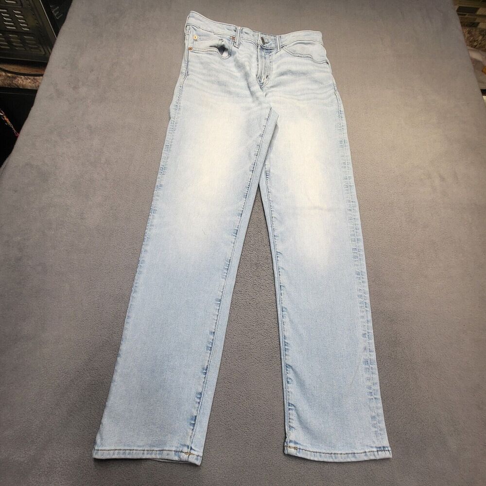 American‎ Eagle Jeans Mens 30x30 Blue Athletic Straight Stretch Distressed Denim